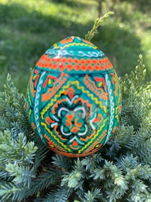 装飾用プィサンカ（イースターエッグ）with stand　コロミヤ博物館モデル