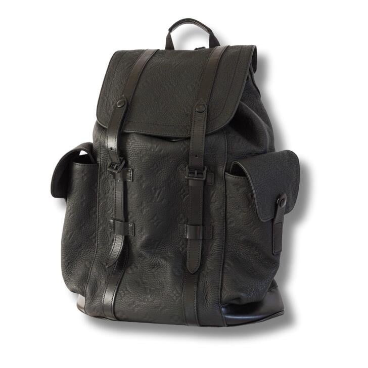 ルイ・ヴィトン Louis Vuitton バックパック リュック クリストファー MM M55699 ブラック モノグラム トリヨンレザー (牛革) 【中古】 ルイ・ヴィトン LOUIS VUITTON バックパック リュックサック