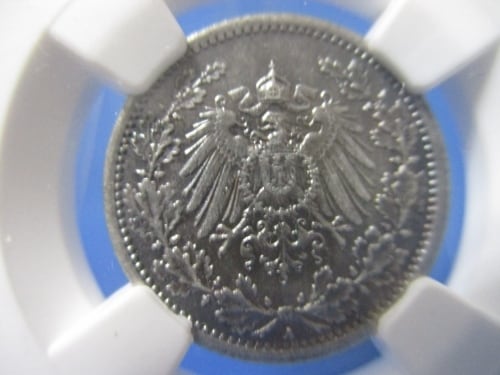ロシア 20コペイカ銀貨☆1914年／未使用／双頭の鷲／NGC MS64／本物