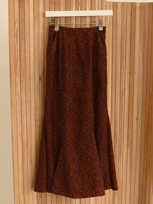 flower long skirt（brown）