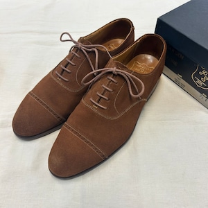 POULSEN SKONE&CO PUNCHED CAP-TOE SUEDE SHOES《7 1/2 E》