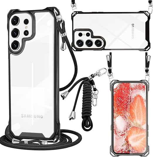 Galaxy S25 Ultra ケース クリア PC ショルダー 軽量 耐衝撃 カバー
