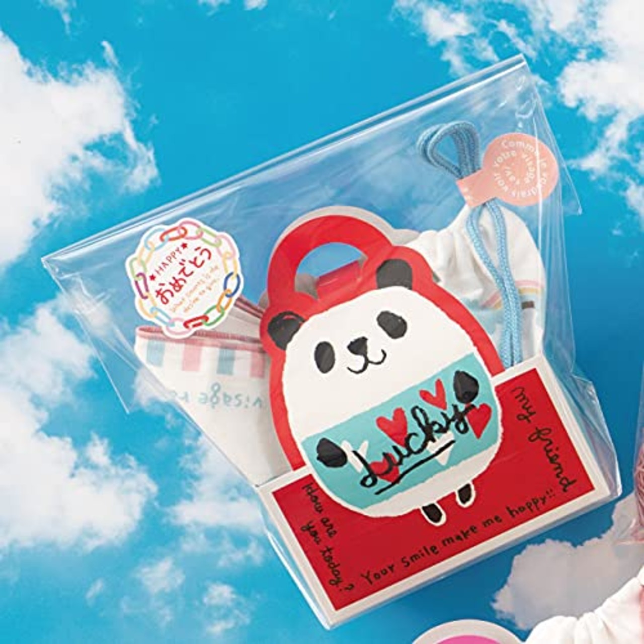 ヘッズ 日本製 シール W45×H44mm カラフル 100枚 おめでとう HEADS OME-1S