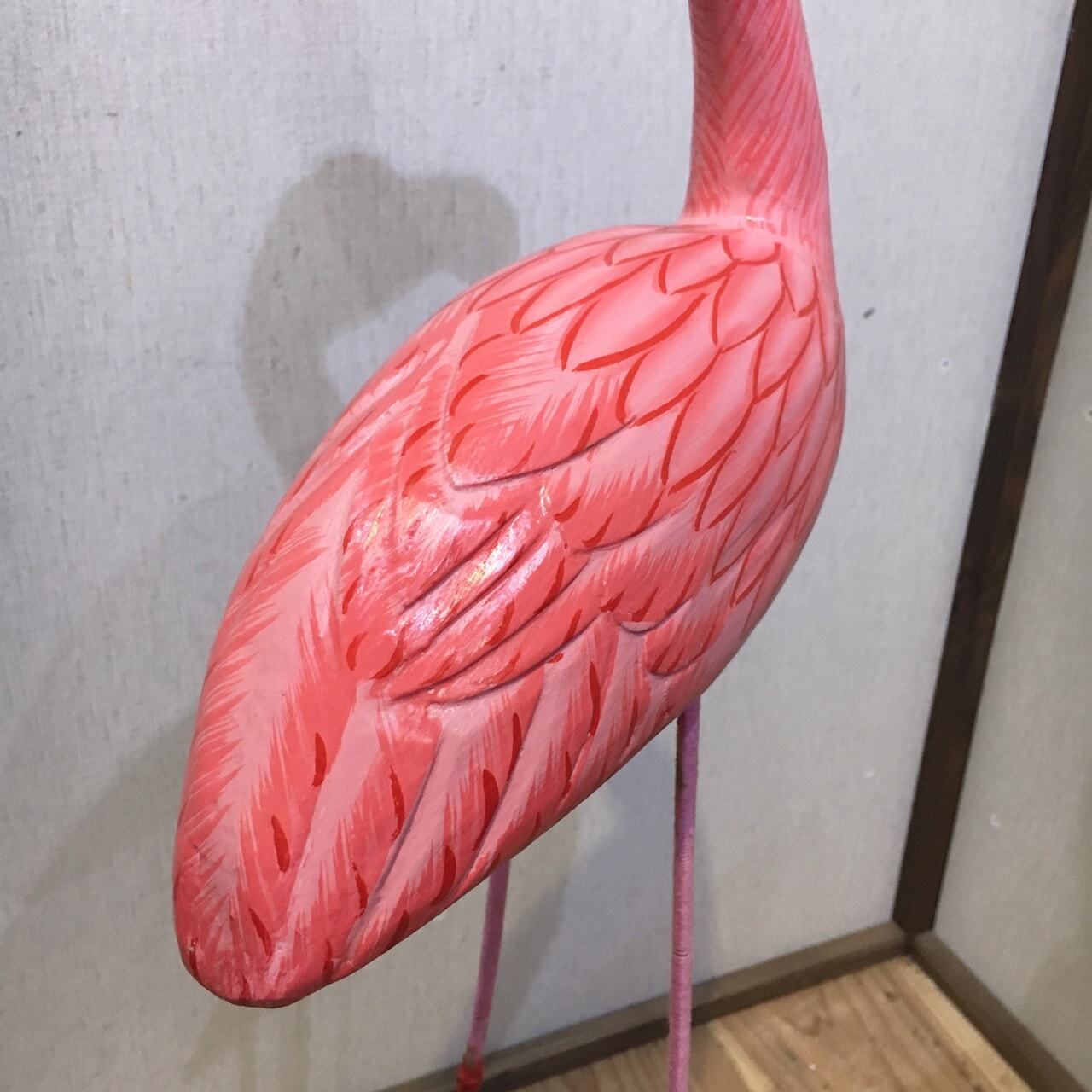 木製フラミンゴ 77cm 鳥のオブジェ インテリア バリ雑貨 アジアン雑貨
