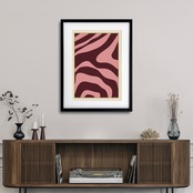 静寂の流れ Ⅴ｜深く重なる曲線が生む静謐なミニマル抽象アートポスター｜空間を整える洗練デザイン｜A4ポスター