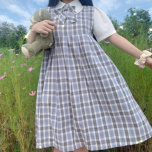 ✞ ♡スタンダードチェック柄ハイウェスト♥カワイイ♥ レトロ ✞ゴスロリ SM ミリ 甘ロリ クラロリ 和ロリ エレガント 黒ロリ 姫ロリ 華ロリ BB-BB12785052116