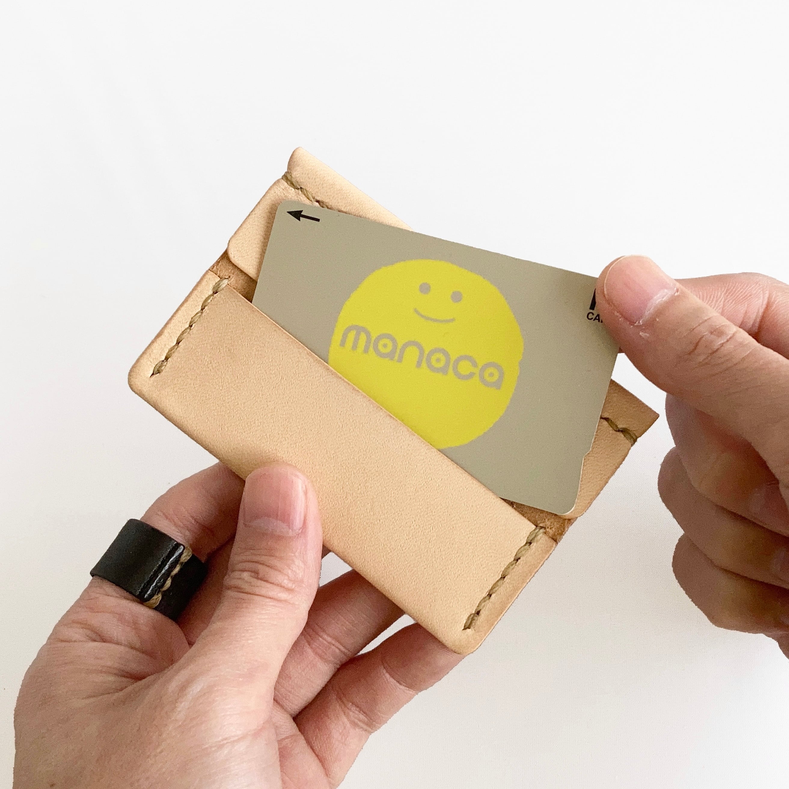 ケース カードケース　ハンドメイド 手染め 手縫い ヌメ革 ヌメ革丨薄型カードケース【quint/くいんと】手縫い 手作り | そぞのぼ