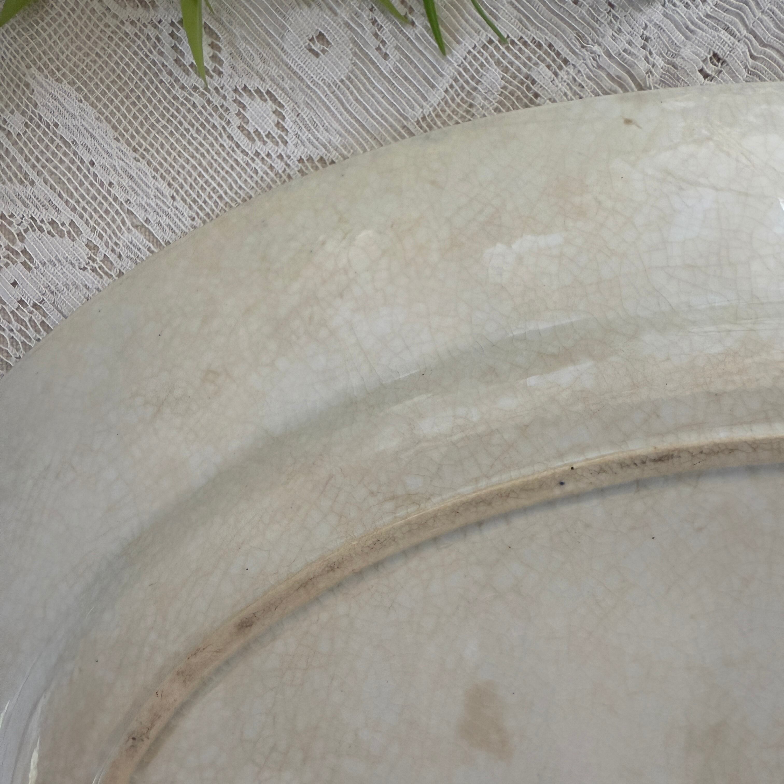 French Large Oval Plate By Gien/フランスジアン窯の大きなオーバル