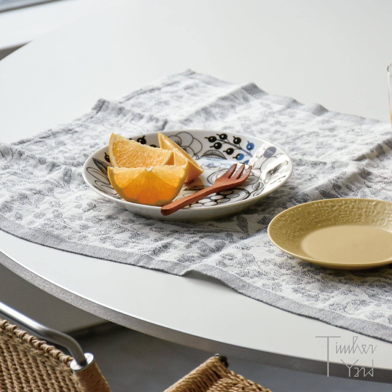 在庫限り】NIITTY タオル / white-grey / 48×70cm / ウォッシュド