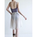 クリームアプリコット シフォンスカート L1183