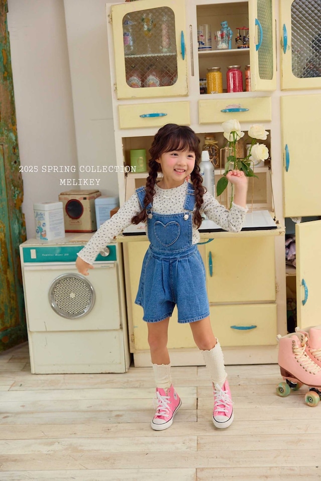 ラスト1 XL【即納】<melikey>  Heart pocket suspender pants