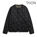 TAION タイオン ミリタリー クルーネック ダウンジャケット TAION-104B2ML-1 800FP リップストップ 軽量 ユニセックス 収納袋付き BLACK