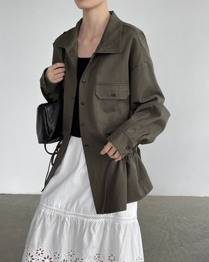Drawstring Military Jacket
