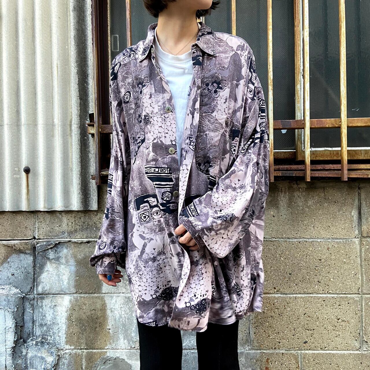 ビッグサイズ haupt ユーロブランド 長袖 レーヨン アート柄 フラワー