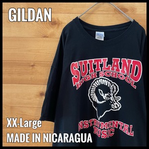 【GILDAN】軽音楽部 ハイスクール Tシャツ SUITLAND HIGH SCHOOL バックプリントINSTRUMENTAL MUSIC  2XL ビッグサイズ US古着