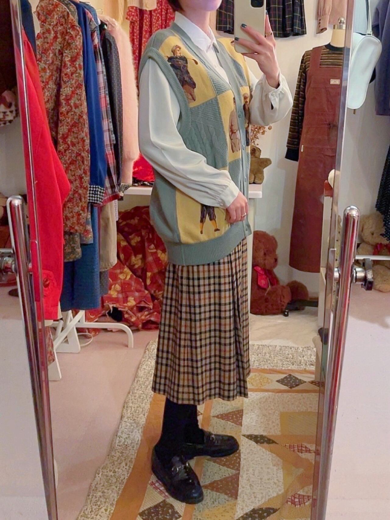 pale green golf check vest