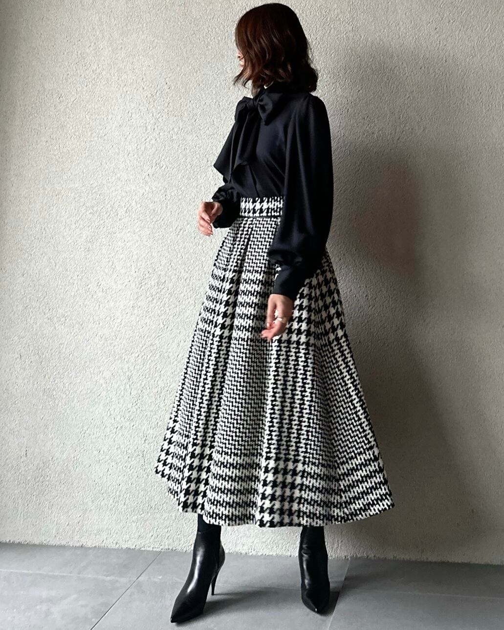 SYSORUS × akko3839 ハウンドトゥースツイードタックスカート SYU-0053  