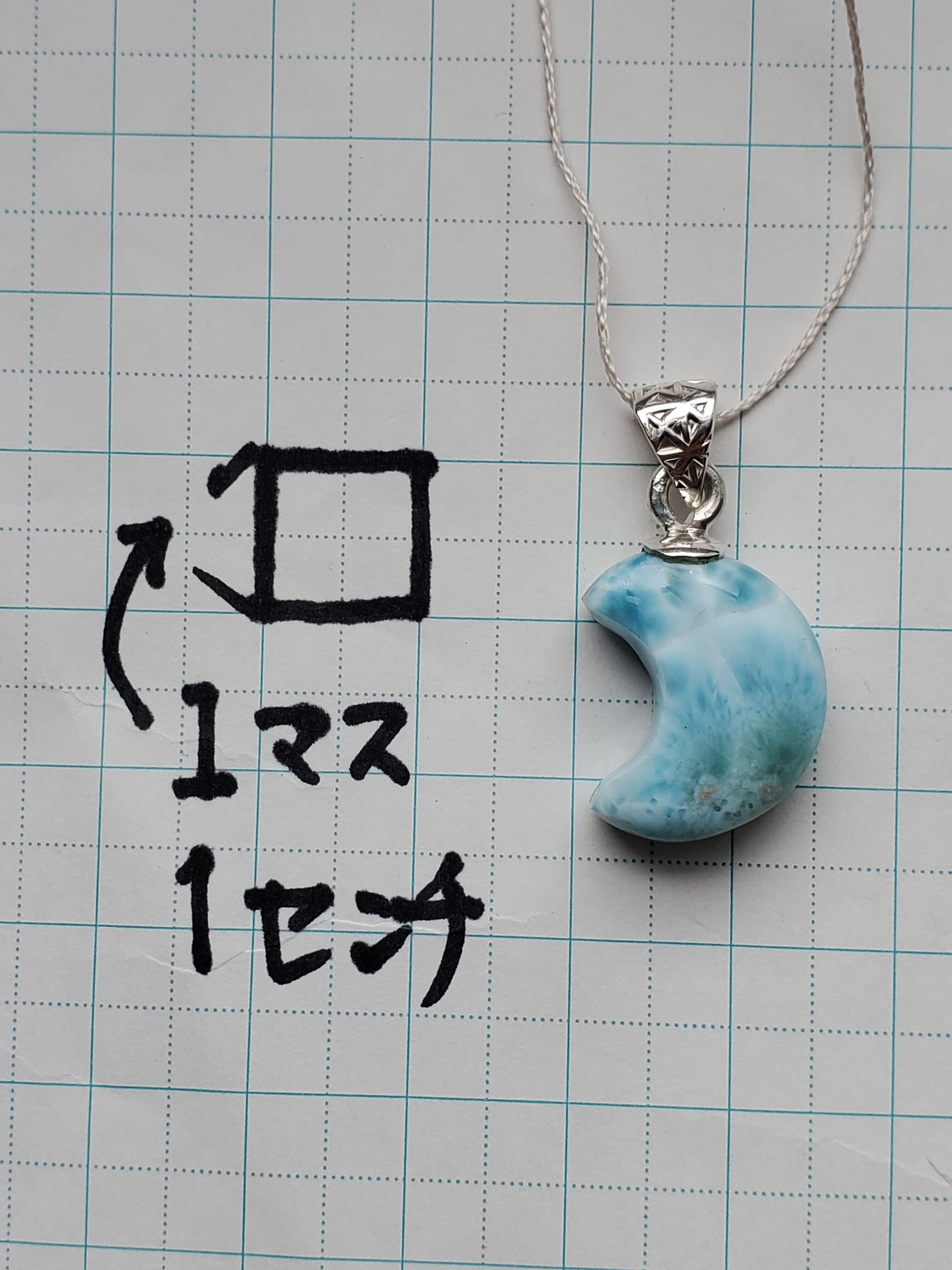 月型ラリマー 925silver 天然石ペンダントトップ アクセサリー | 東京