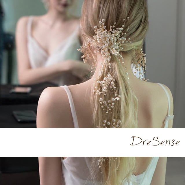 STELLA BRIDAL ドロップ型ピアス Couleurire ダブルスタードロップ