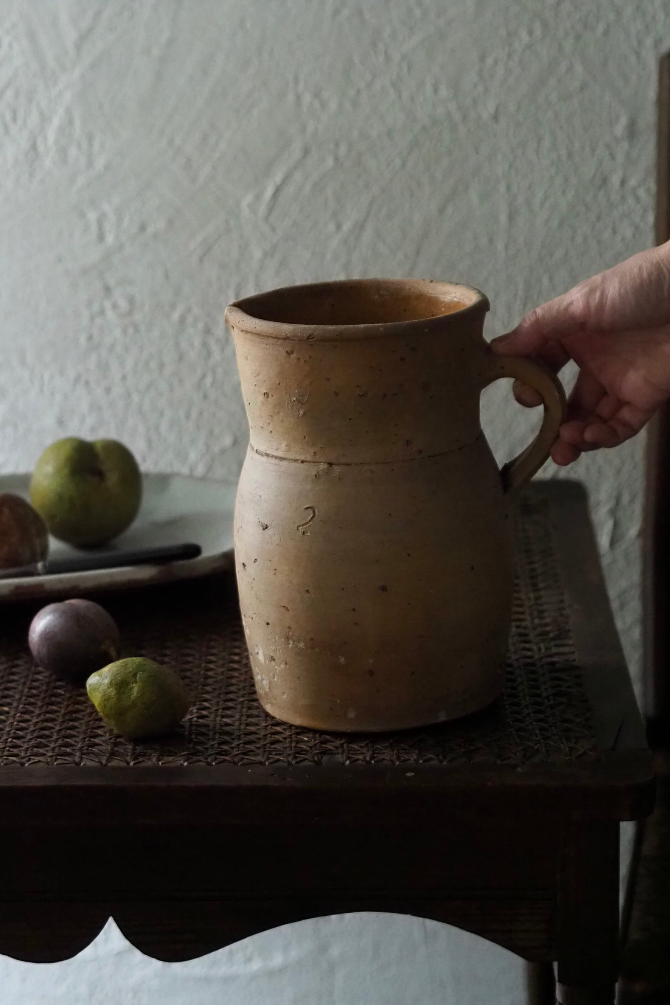 フランス 素焼きのピッチャー No.1-antique pottery pitcher