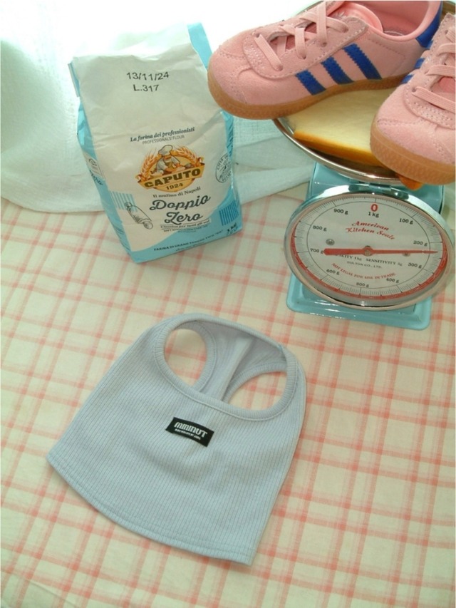 予約【MININUT】Basic Spanx Ribbed Milk Layered Sleeveless（blue gray）