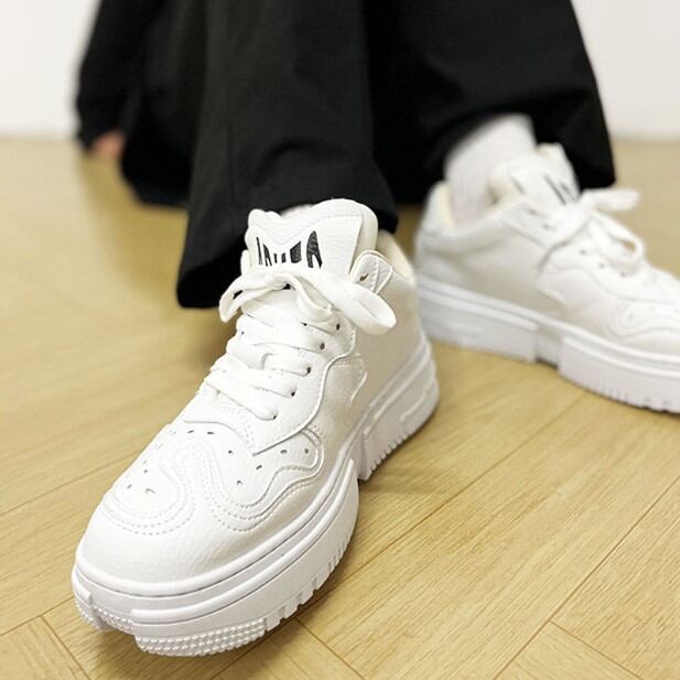 【予約販売】スニーカー ダッド メンズ アグリースニーカー シンプル 厚底 靴 白 ホワイト スポーティー お洒落 カジュアル ストリート 24cm/24.5cm/25cm/25.5cm/26cm/26.5cm/27cm