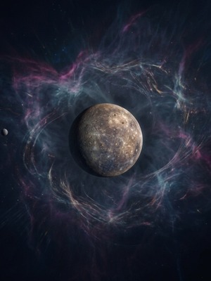 Mercury・水星【デジタルダウンロード】惑星アート｜5400×7200px・600dpi・約50MB 高解像度PNG｜Digital Download Ink Wash Digital Art