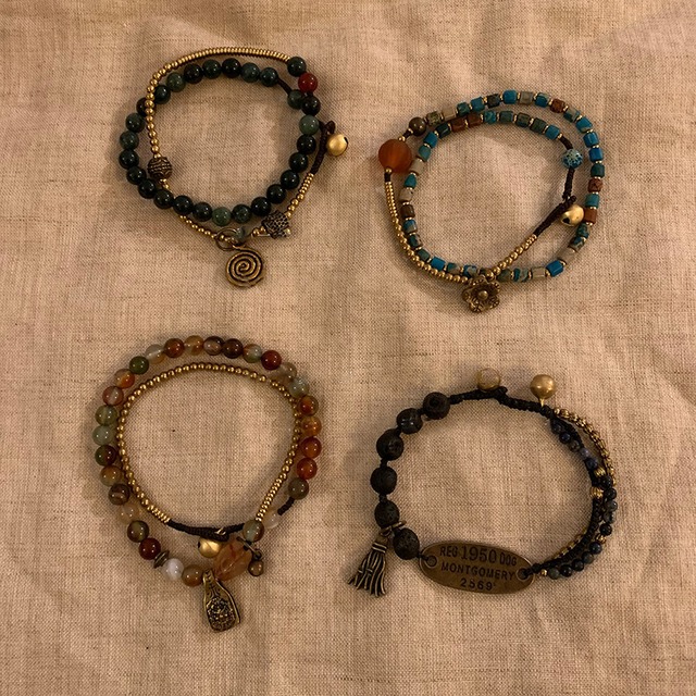 Somedayif民族風のビーズ編みブレスレット 4s