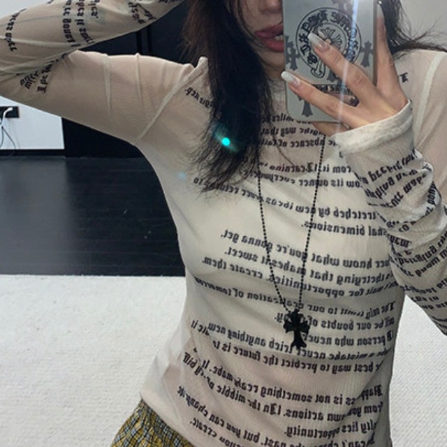 see-through lettering tee　シースルーレタリングティー　J1802