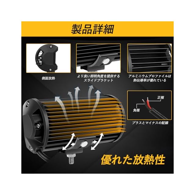 LED作業灯 【2個セット】 LEDワークライト 投光器 120W 6000lm 12V