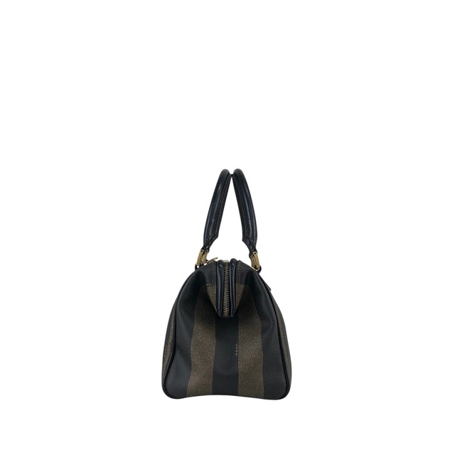 FENDI フェンディ ペカン ハンドバッグ ブラック FFロゴ PVC 2way ミニボストン vintage ヴィンテージ オールド 3d83yd