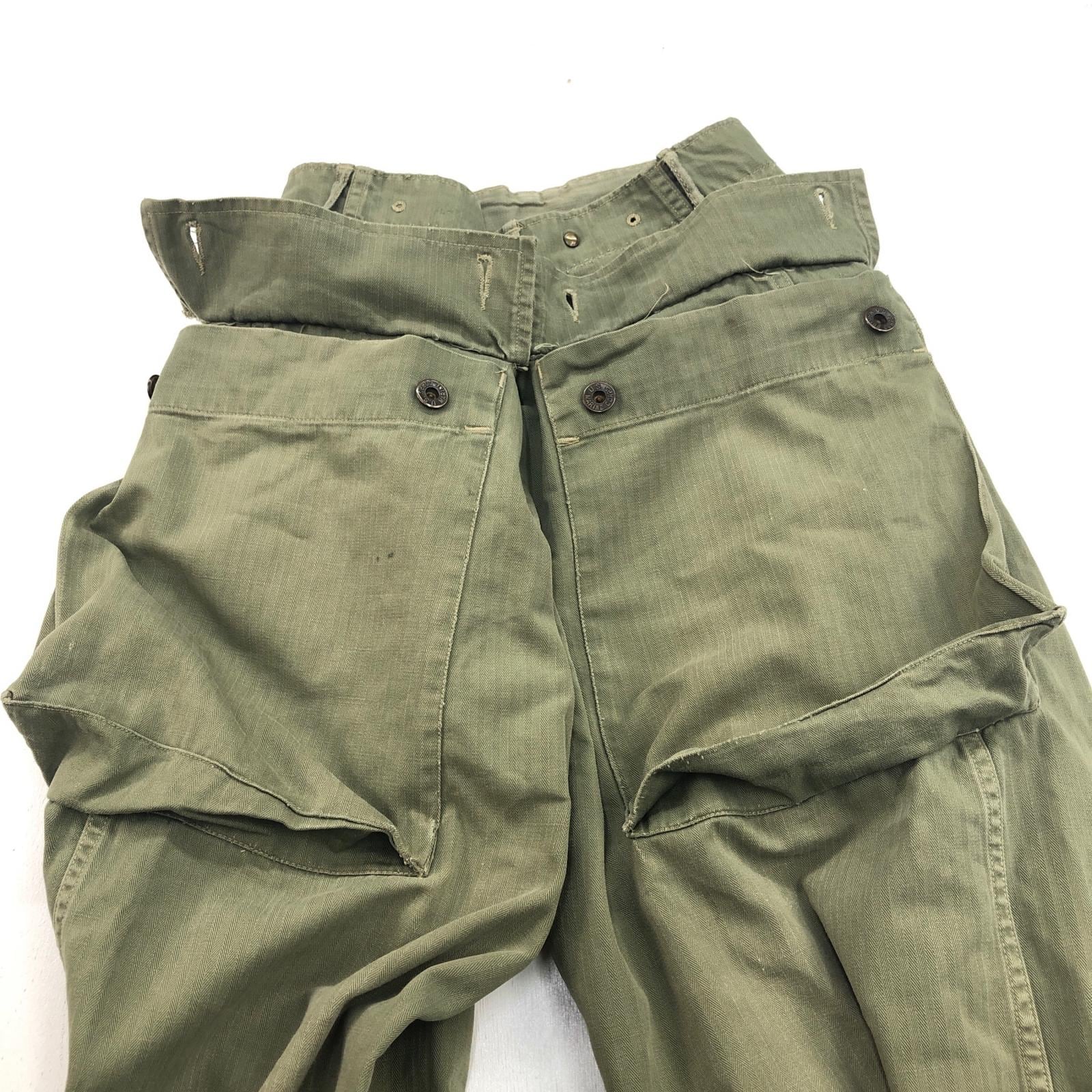 USMC 40年代 P-44 HBT モンキー パンツ カーゴパンツ 実寸 W31 L25 位