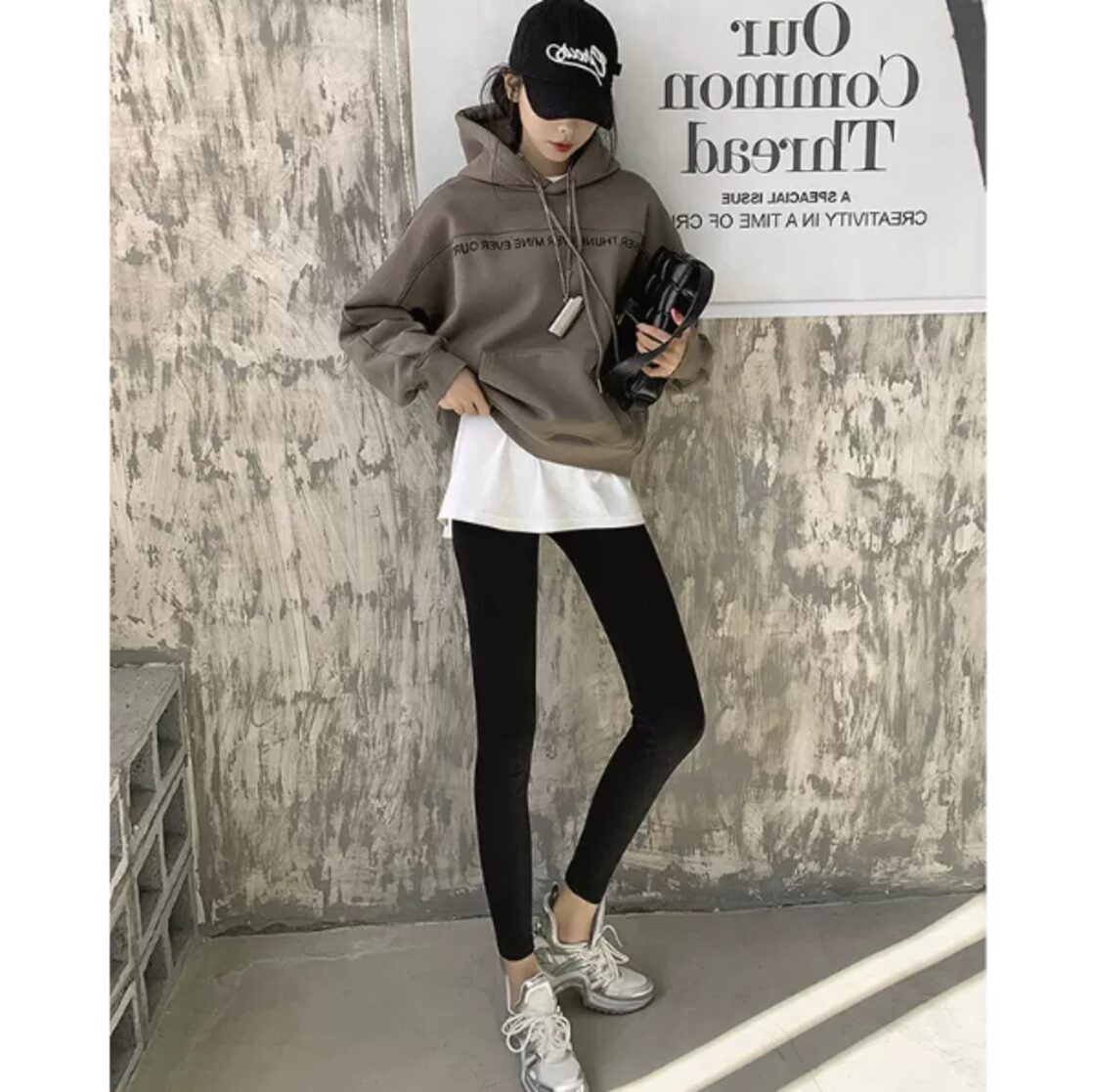 グレー】ニットセットアップ 長袖 パーカー セットスカート Iライン