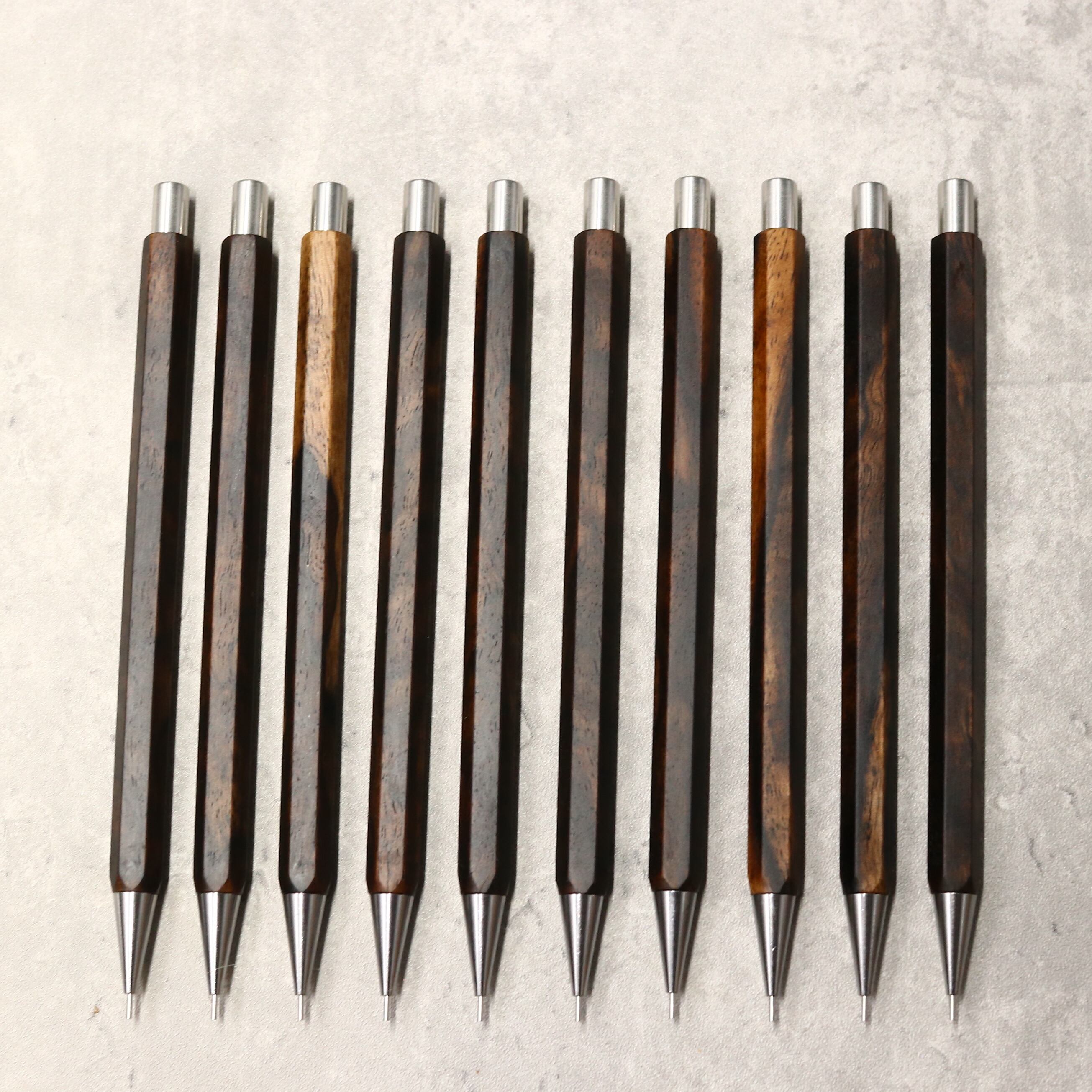 4631 woodturning HOBOKI 花梨こぶ+金属ローレット 木軸｜花梨瘤 シャープペンシル（4631 woodturning｜木軸