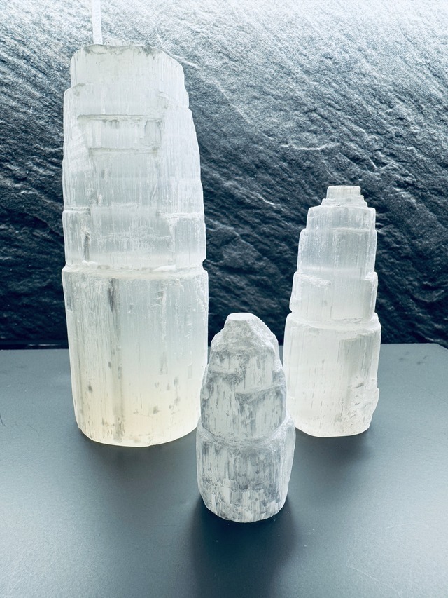 セレナイトタワー【月光の浄化柱】（中サイズ）