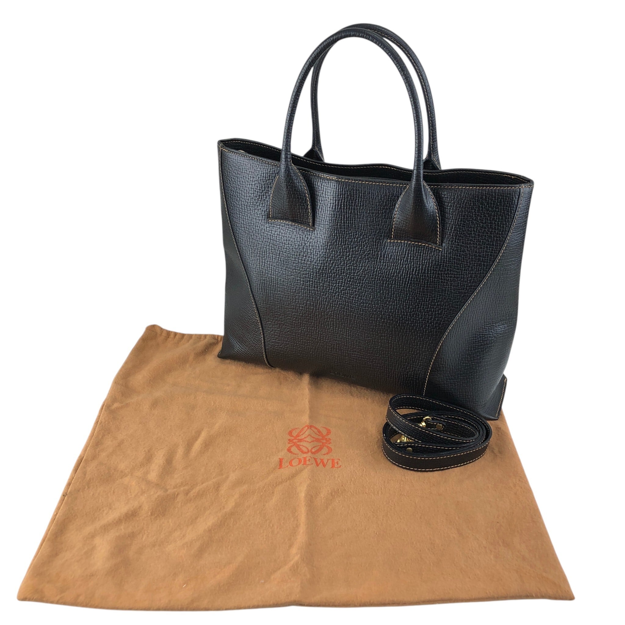 LOEWE ロエベ ヘリテージ トートバッグ ハンドバッグ レザー ロゴ型