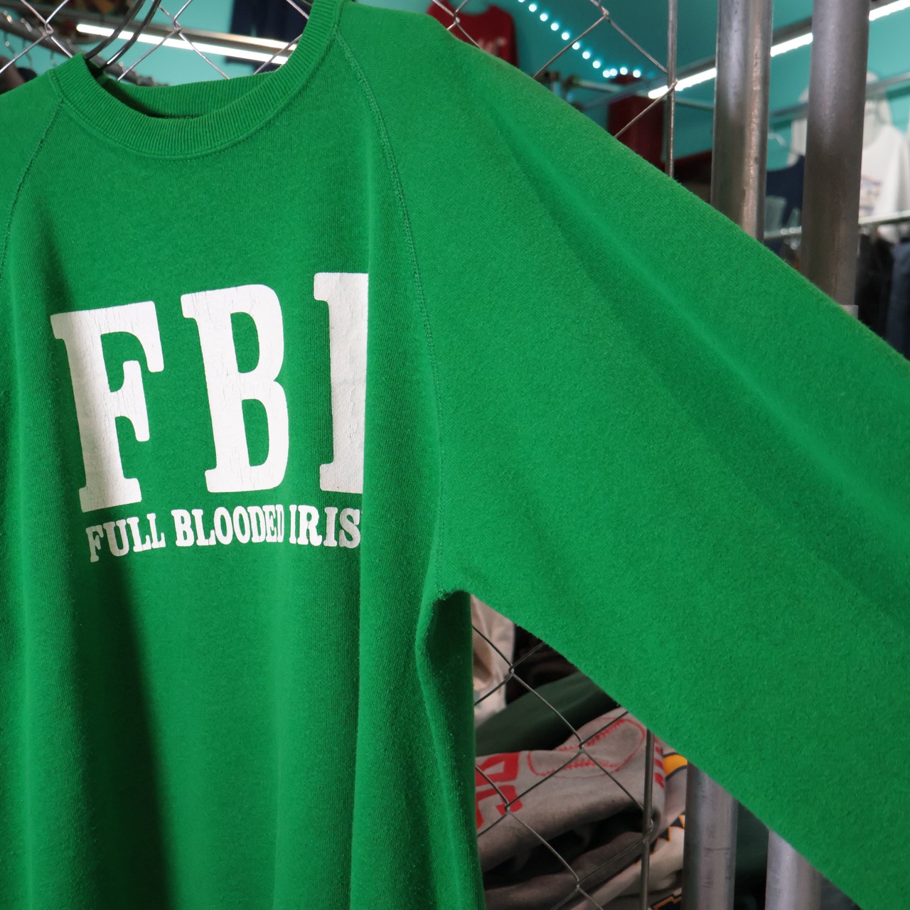 90s USA製 FBI ヴィンテージスウェット ラグラン 緑