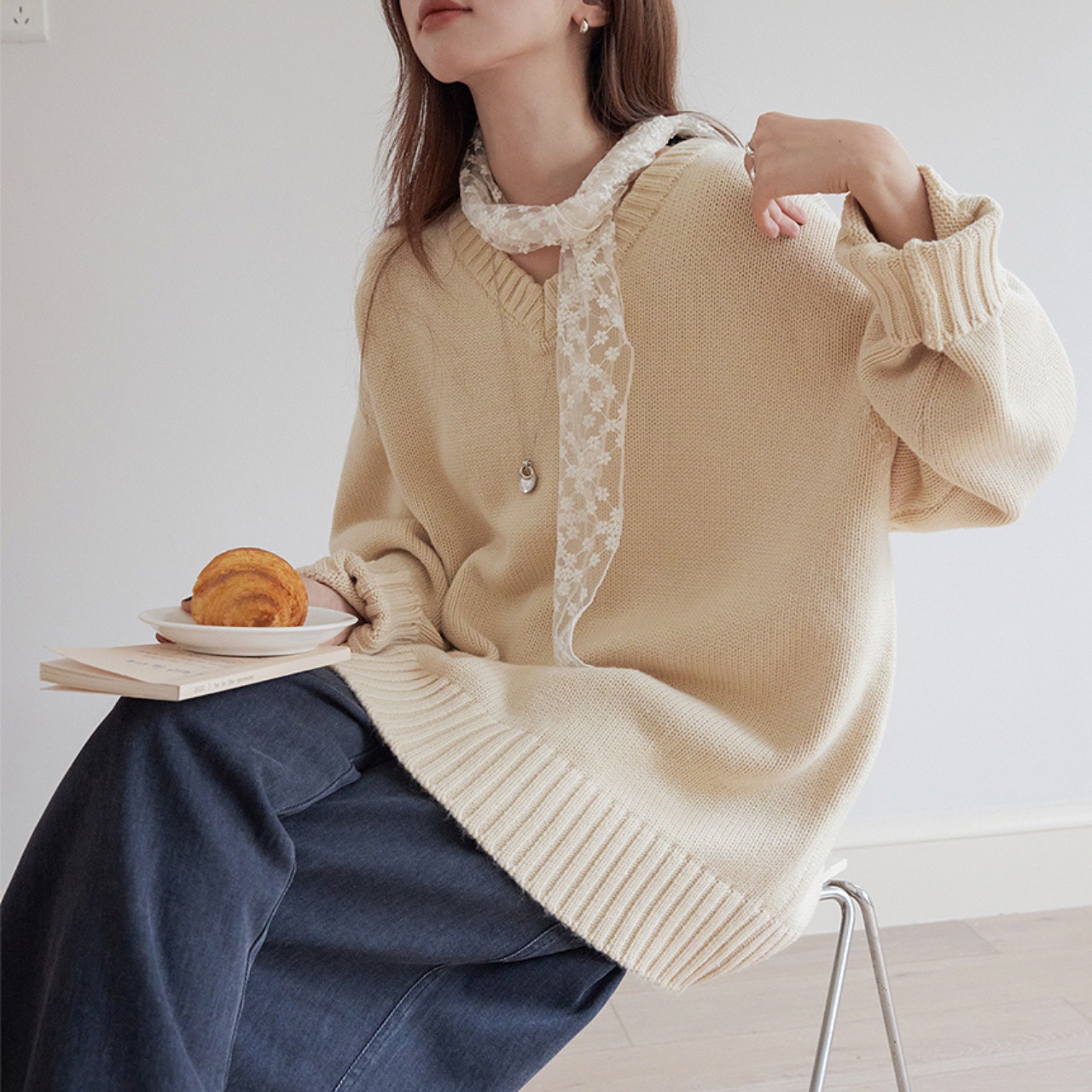 Oversized Cozy Knit Sweater T3713
