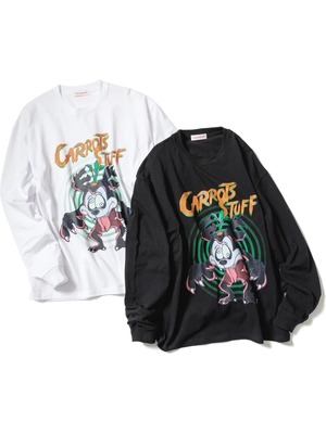 FLAGSTUFF x Carrots : " Carrotstuff " L/S TEE FS1228 C/# WHITE , BLACK