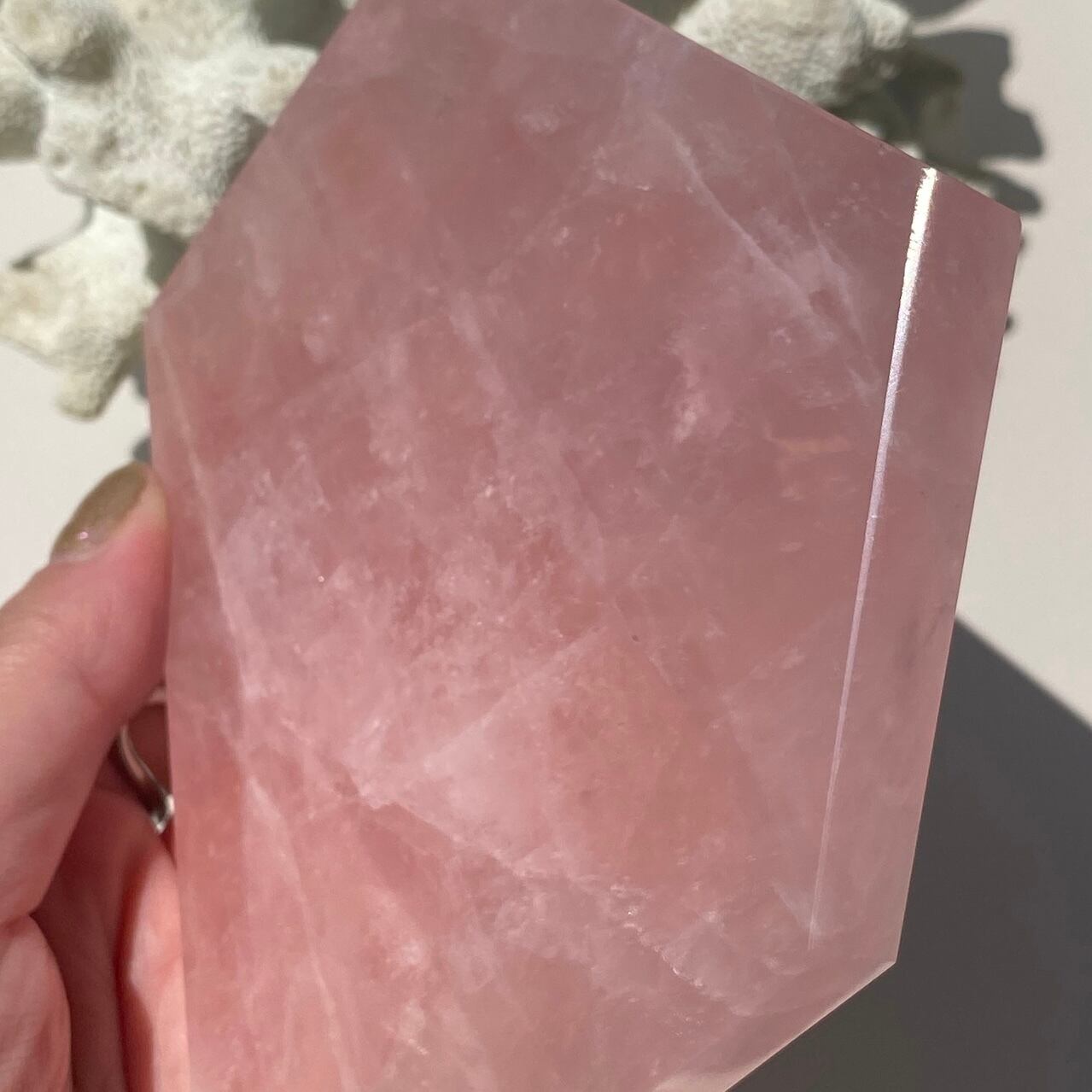 マダガスカル産♦︎ローズクォーツ rose quartz|スラブ slab②|天然石 