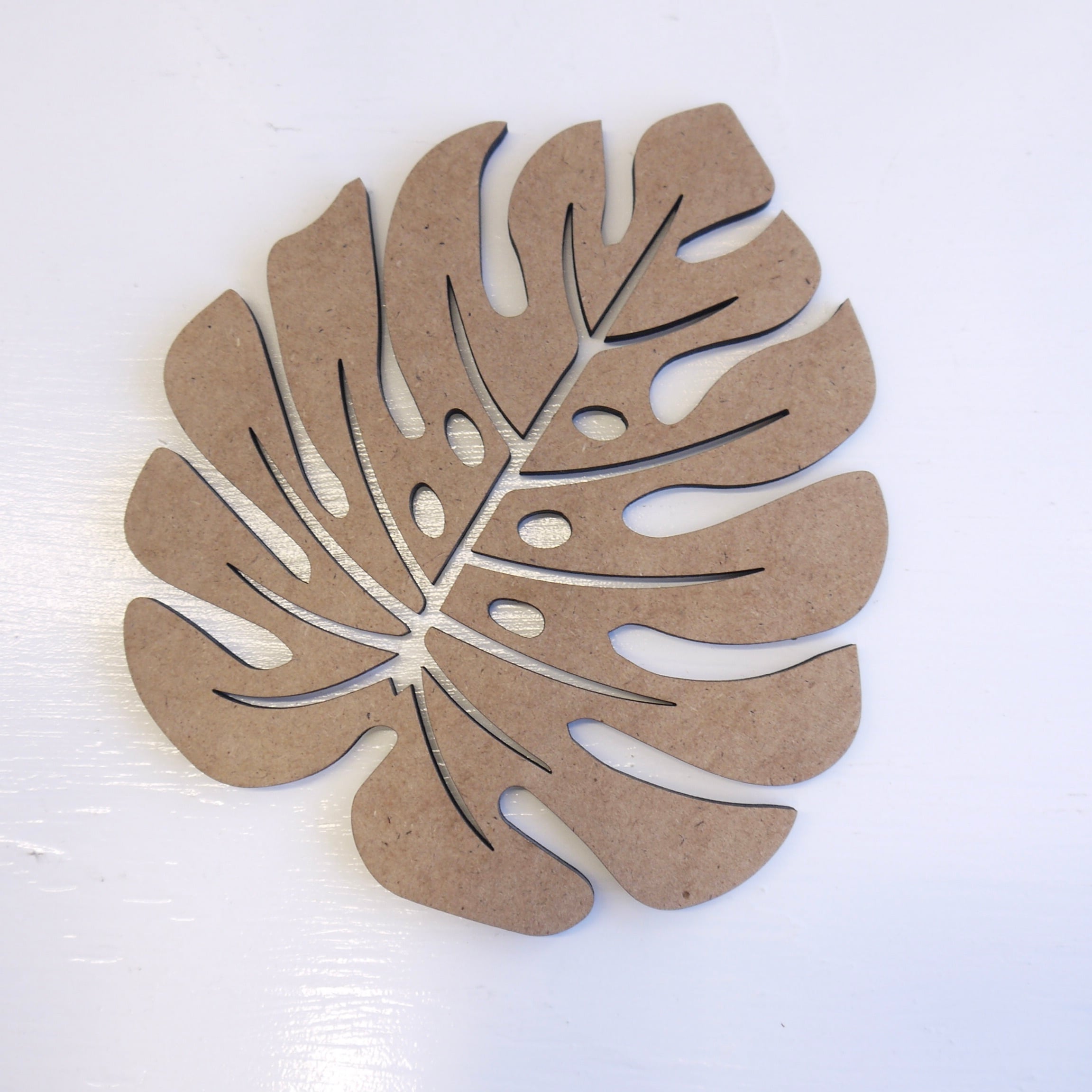 ★ハワイアン 雑貨★モンステラ型 鍋敷き/木製/ハワイアンキッチン雑貨<monstera>