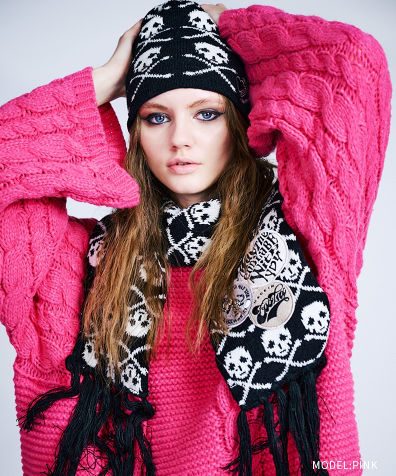 ローゲージニットルーズセーター (PINK)　CQ-47113