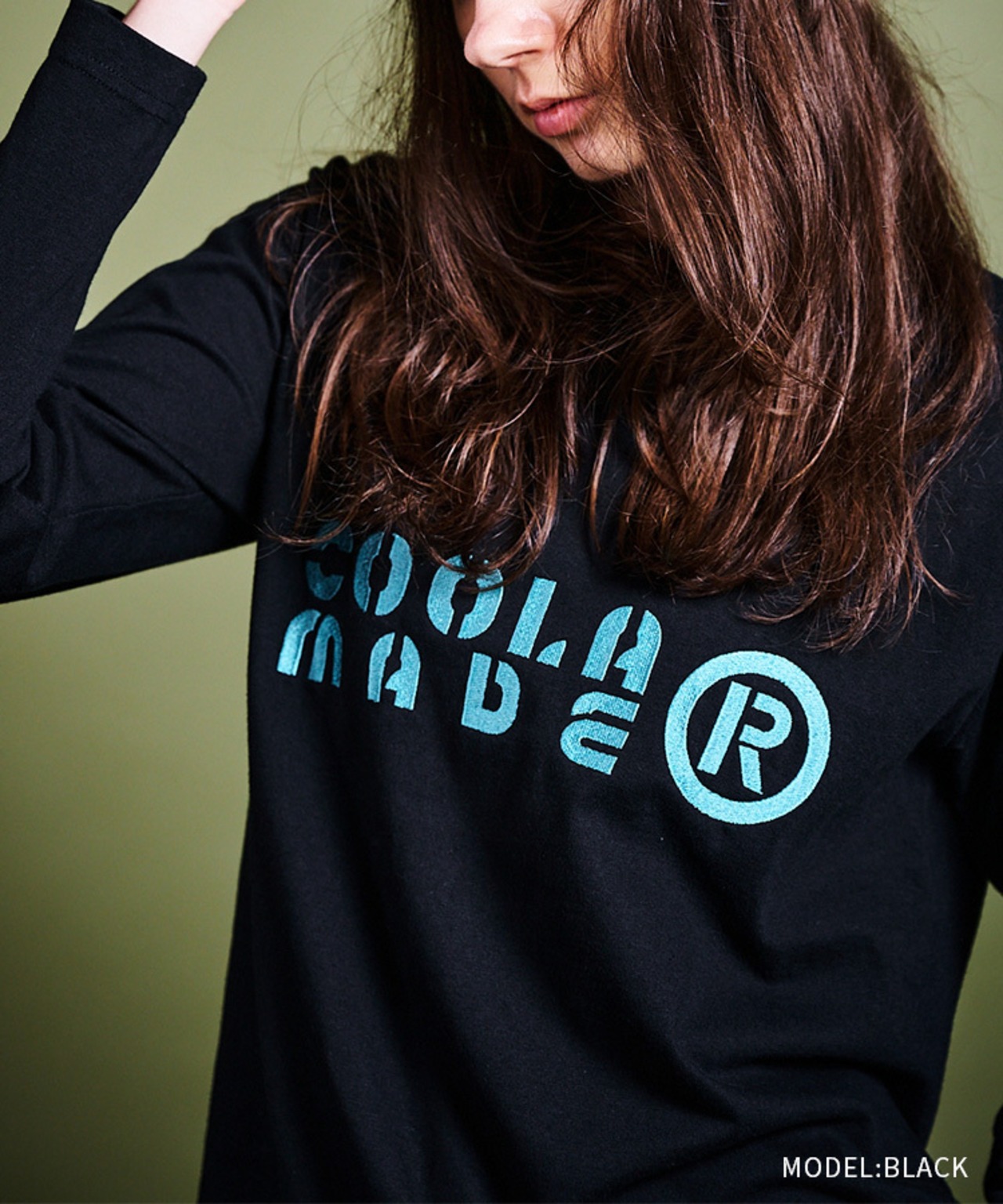 COOLA MADE エンブロイダリーロングスリーブTシャツ (BLACK)　CQ-47008