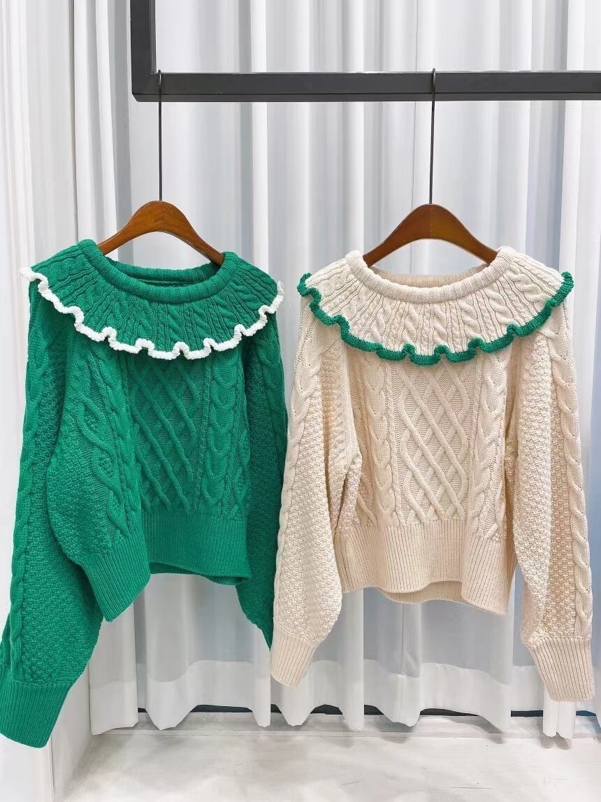 フリルカラーニット   AJ1079-6010