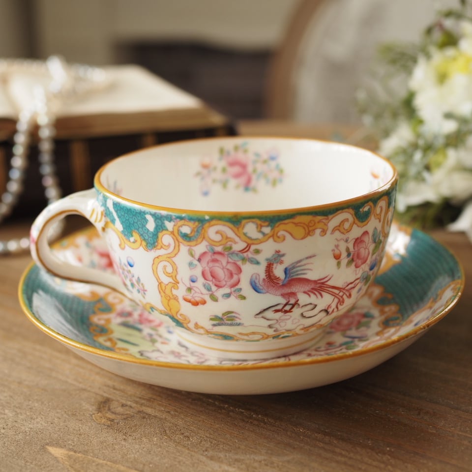 ミントン　コカトリス　ピンク　モーニングカップ ミントン コカトリスのカップ＆ソーサー ピンク B 1920年