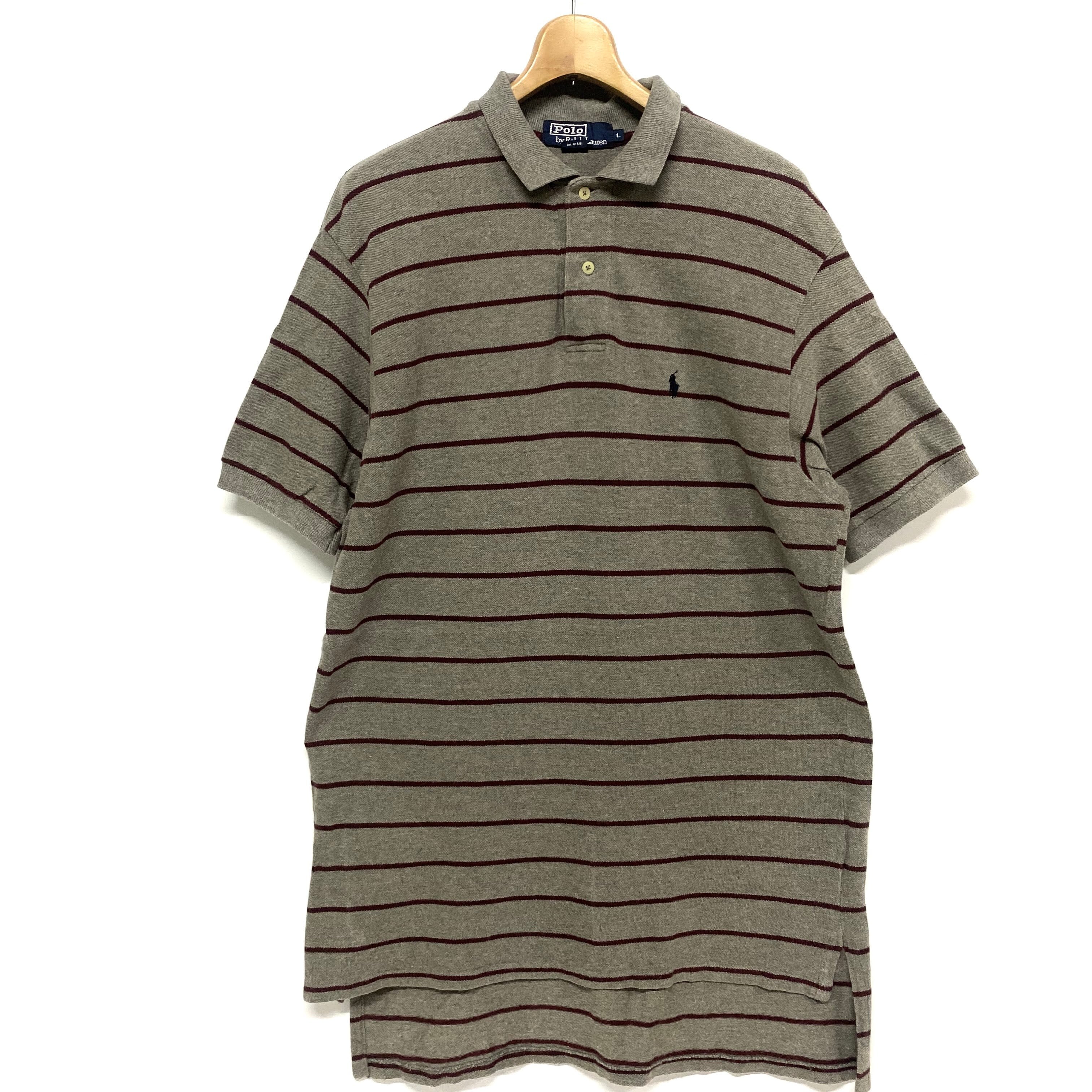USA製 Ralph Lauren ラルフローレン 鹿の子 ボーダー柄 ポロシャツ