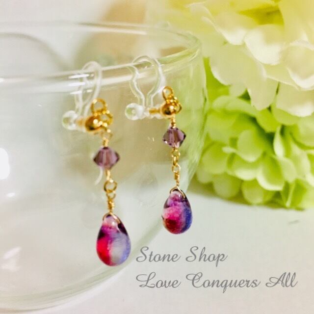 14kgf ピアス 紫陽花イヤリング | aby