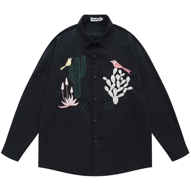 【TRAVEL ISSUANCEシリーズ】★シャツ★ 4color トップス ユニセックス 長袖シャツ ユニセックス メンズ 刺繍