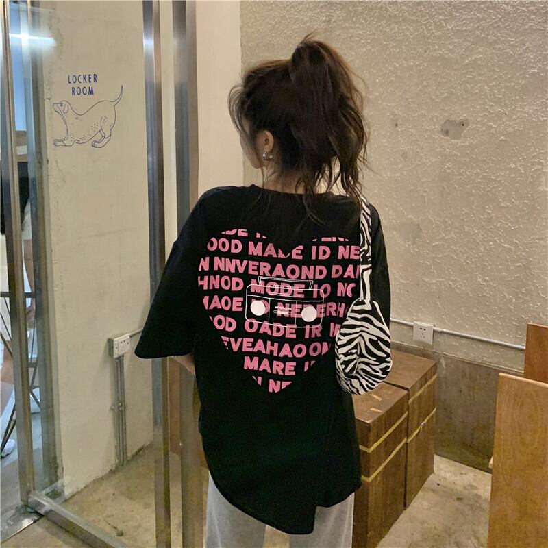 サマールーズプリントTシャツ スタイルカジュアル ストリート 夏物 ケッペル73230950734