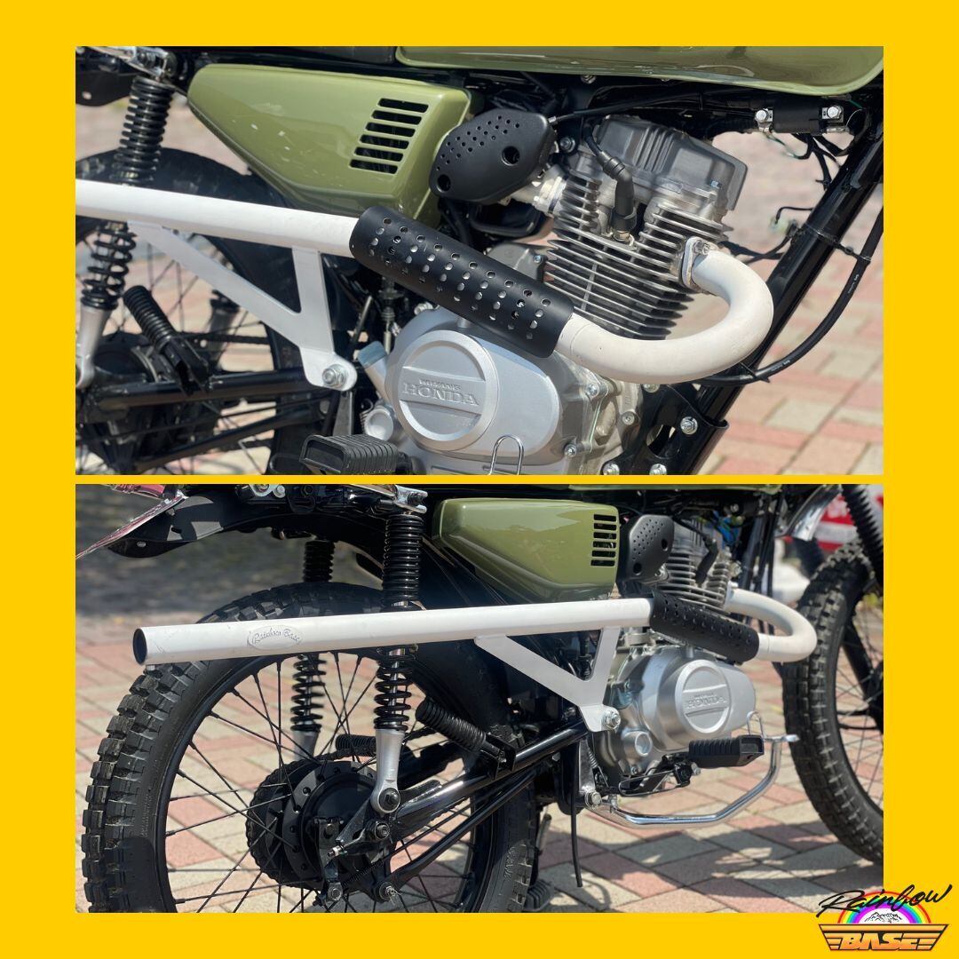 CG125FI用 ハイパイプマフラー 【艶消シルバー】 レインボーベース CG125FI用 ハイパイプマフラー 【艶消シルバー】 レインボーベース